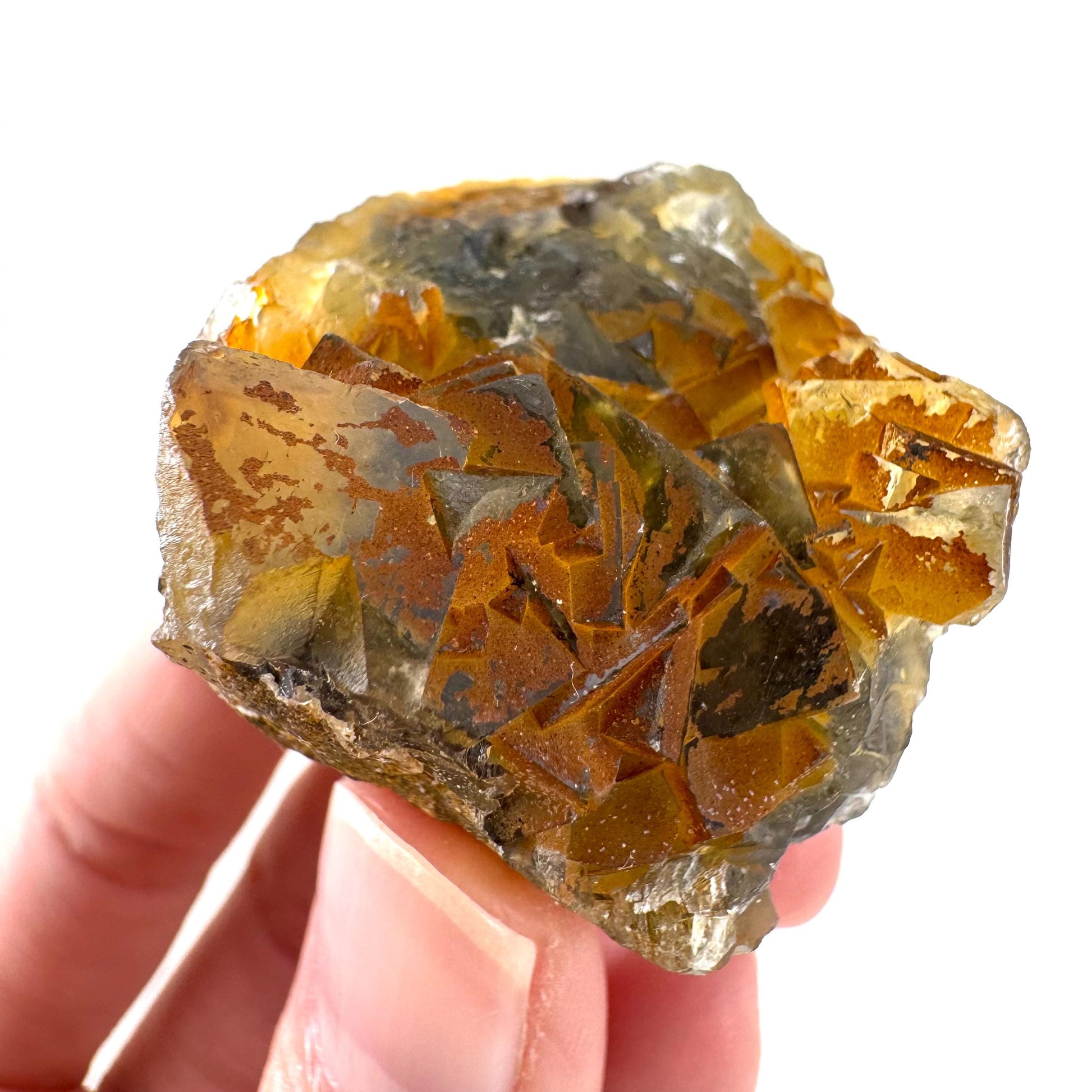 Okorusu Fluorite | “Honey Pocket” yellow crystal cluster, mineral specimen from Namibia