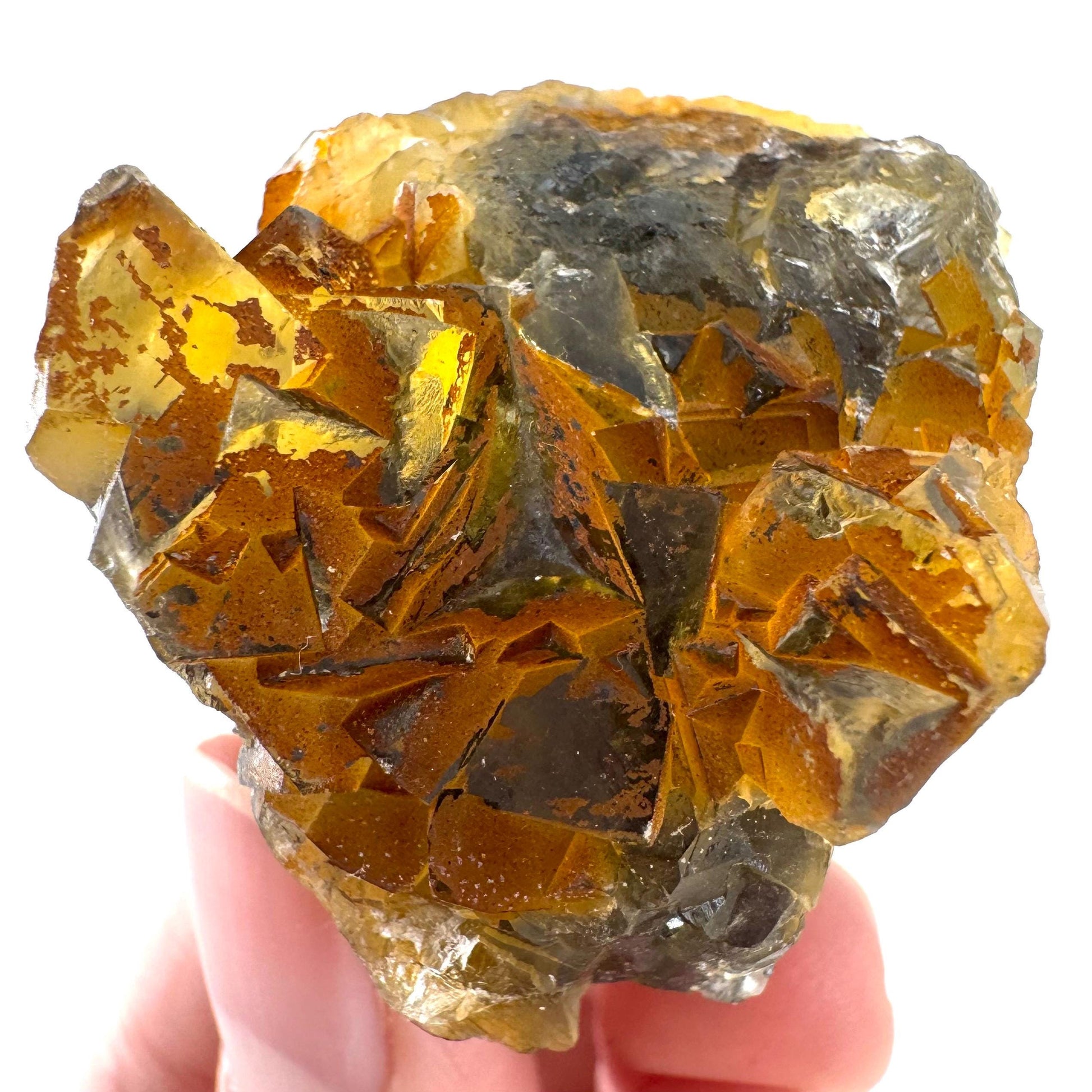 Okorusu Fluorite | “Honey Pocket” yellow crystal cluster, mineral specimen from Namibia