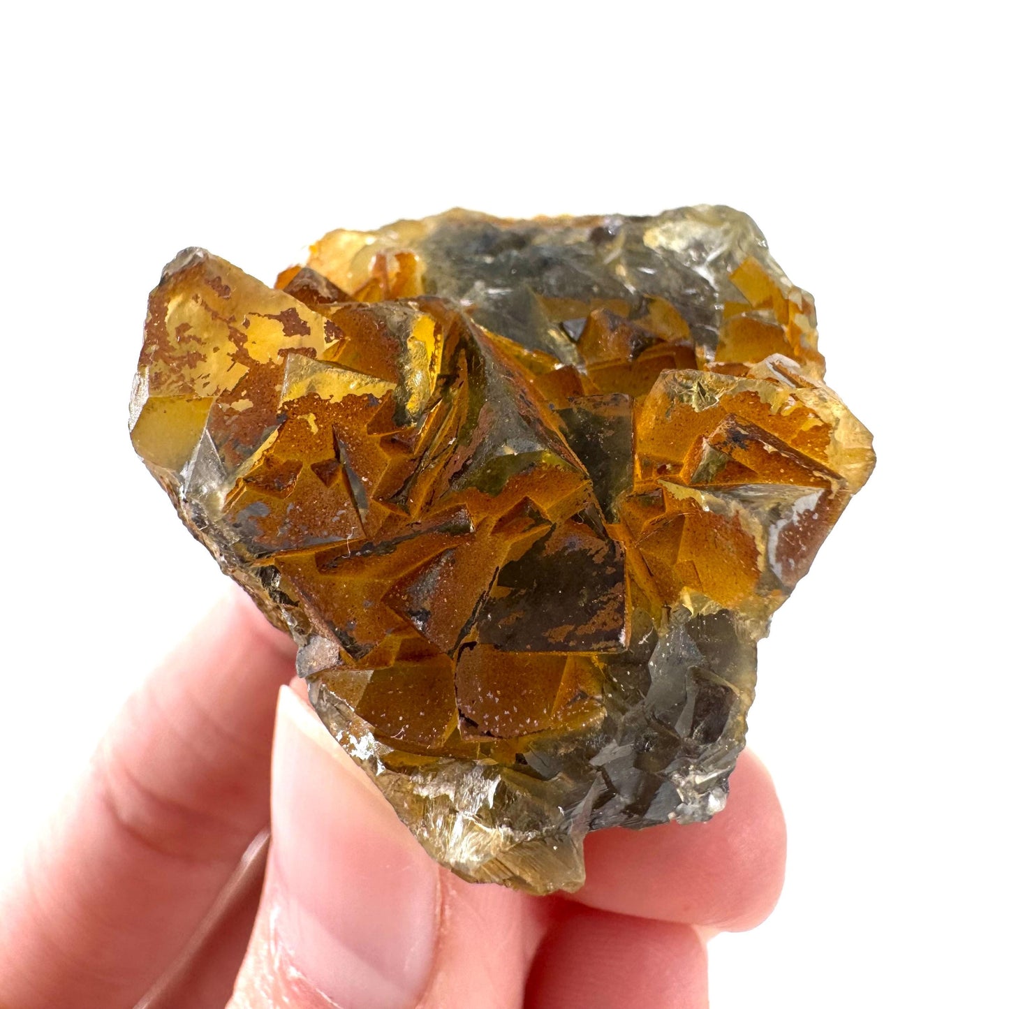 Okorusu Fluorite | “Honey Pocket” yellow crystal cluster, mineral specimen from Namibia