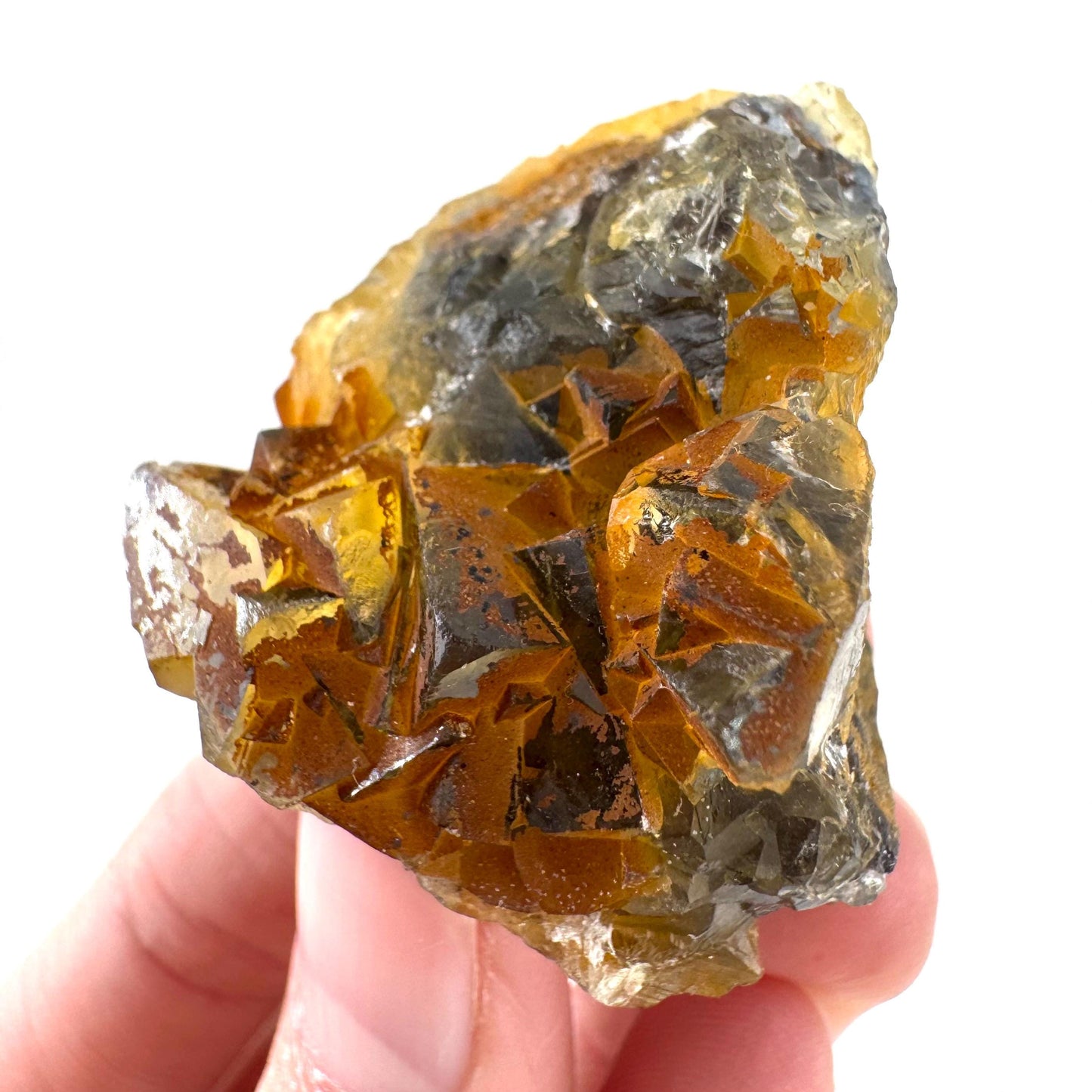 Okorusu Fluorite | “Honey Pocket” yellow crystal cluster, mineral specimen from Namibia