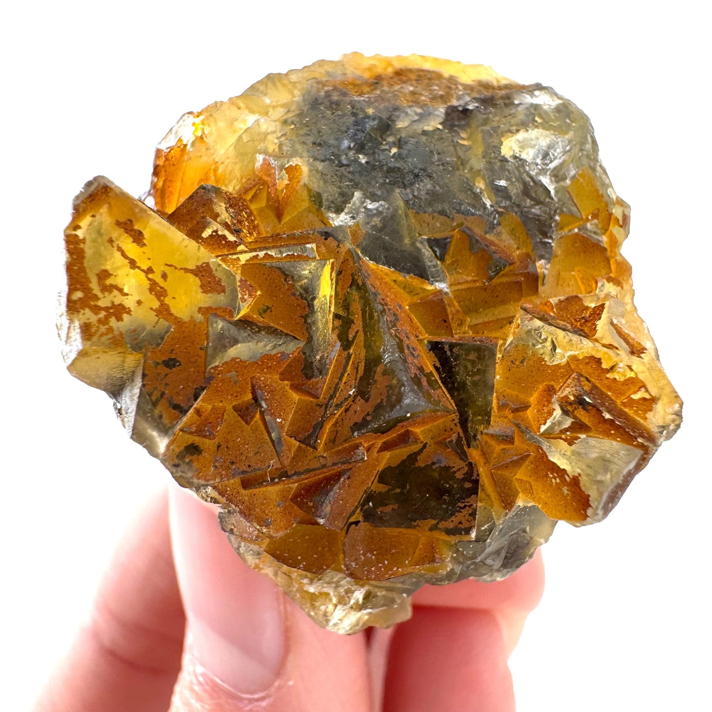 Okorusu Fluorite | “Honey Pocket” yellow crystal cluster, mineral specimen from Namibia