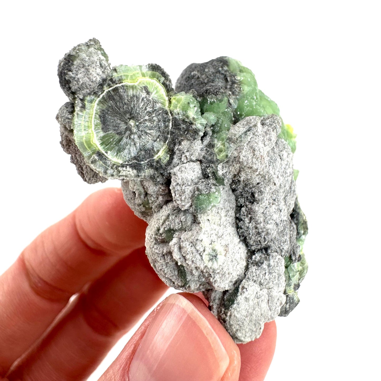 Wavellite (Arkansas, USA) | green crystal cluster, mineral specimen