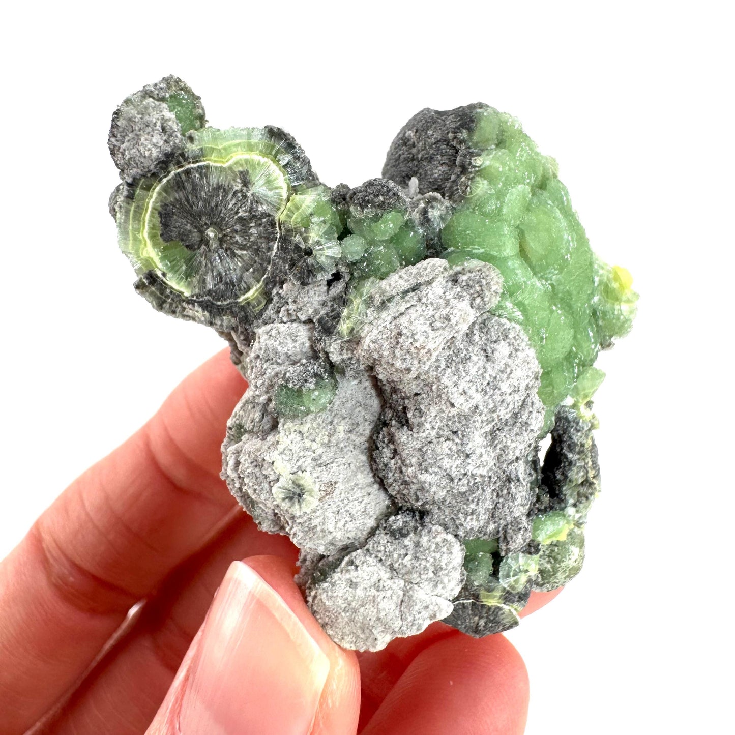 Wavellite (Arkansas, USA) | green crystal cluster, mineral specimen