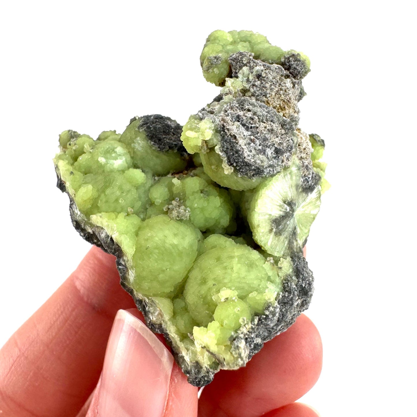 Wavellite (Arkansas, USA) | green crystal cluster, mineral specimen