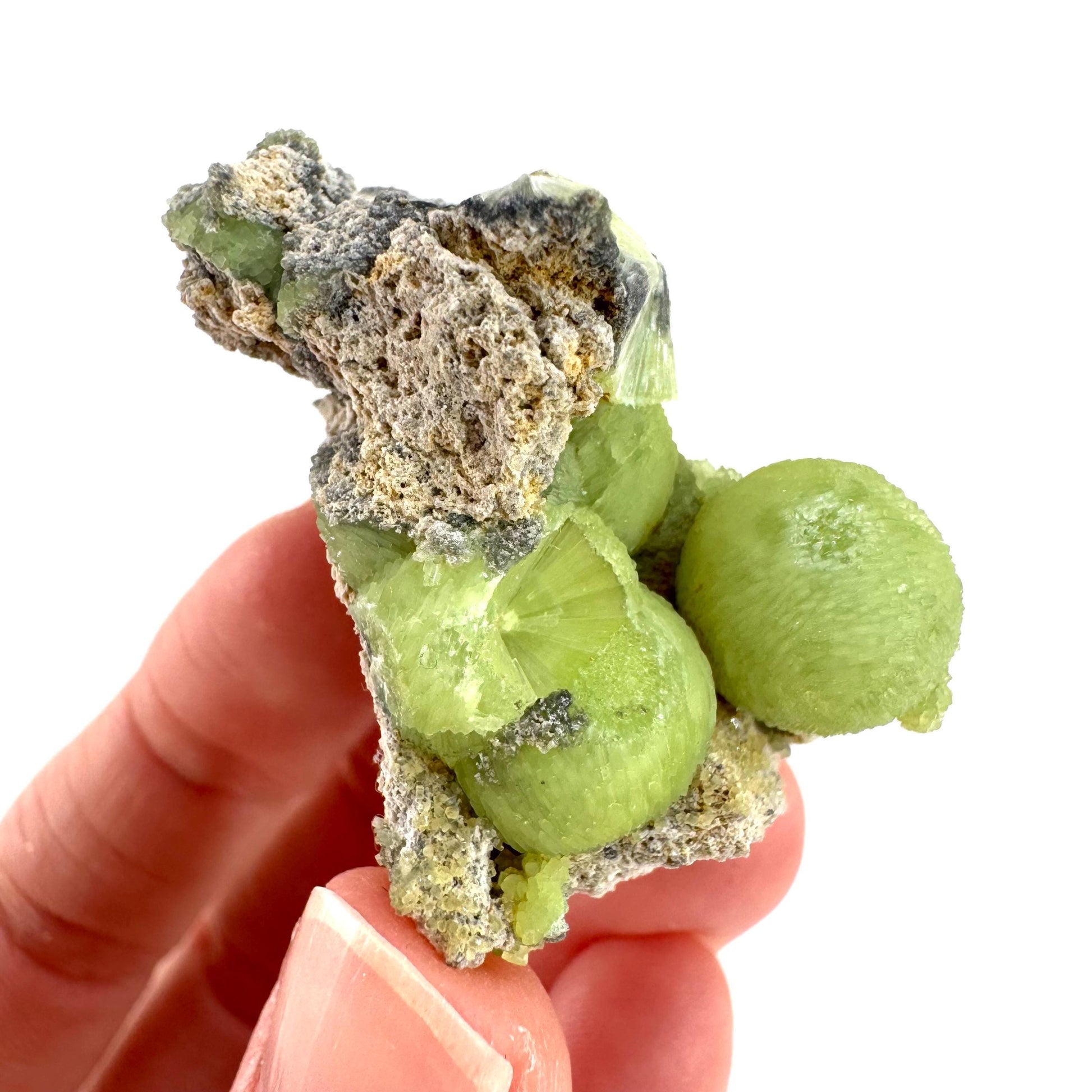 Wavellite (Arkansas, USA) | green crystal cluster, mineral specimen