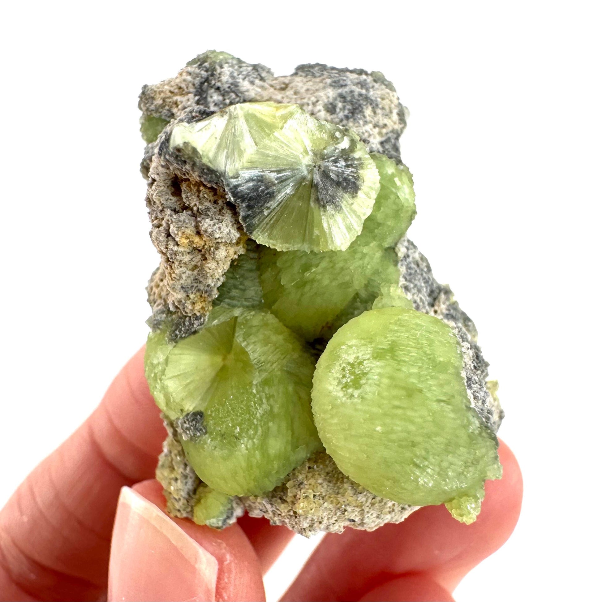 Wavellite (Arkansas, USA) | green crystal cluster, mineral specimen