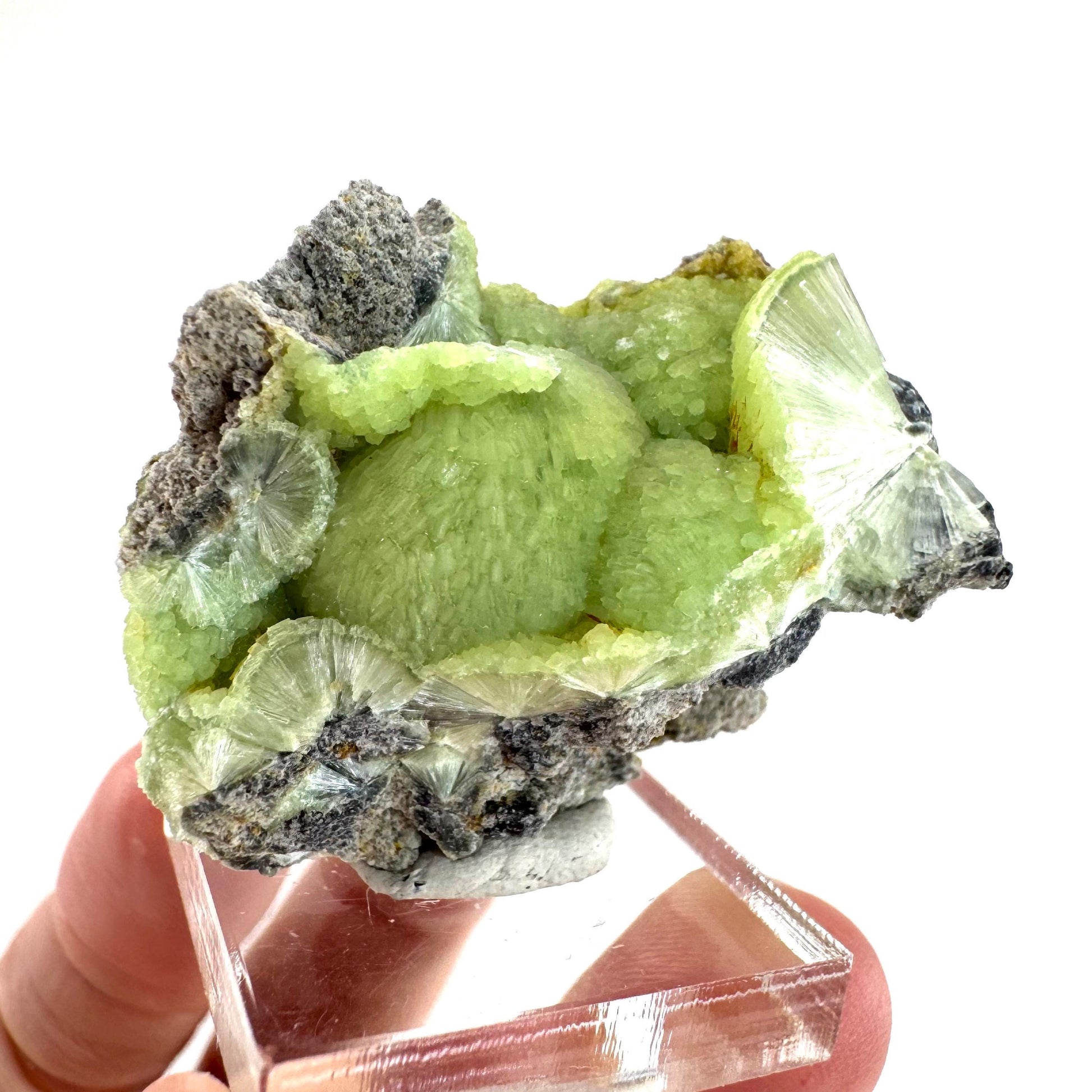 Wavellite (Arkansas, USA) | green crystal cluster, mineral specimen