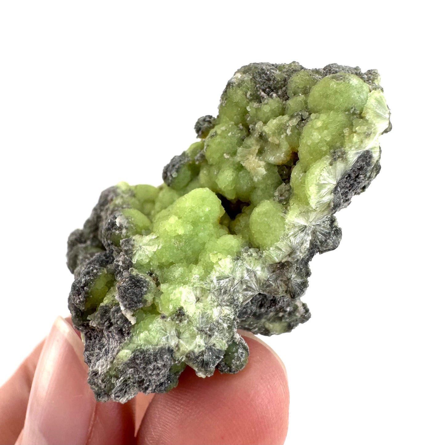 Wavellite (Arkansas, USA) | green crystal cluster, mineral specimen