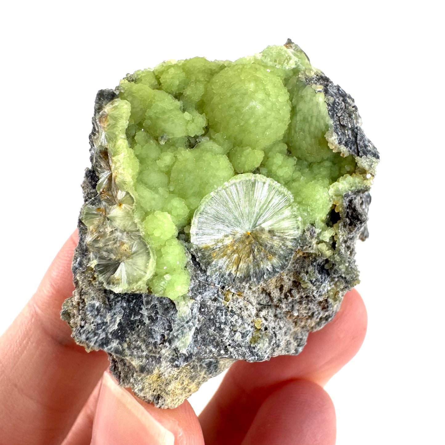 Wavellite (Arkansas, USA) | green crystal cluster, mineral specimen