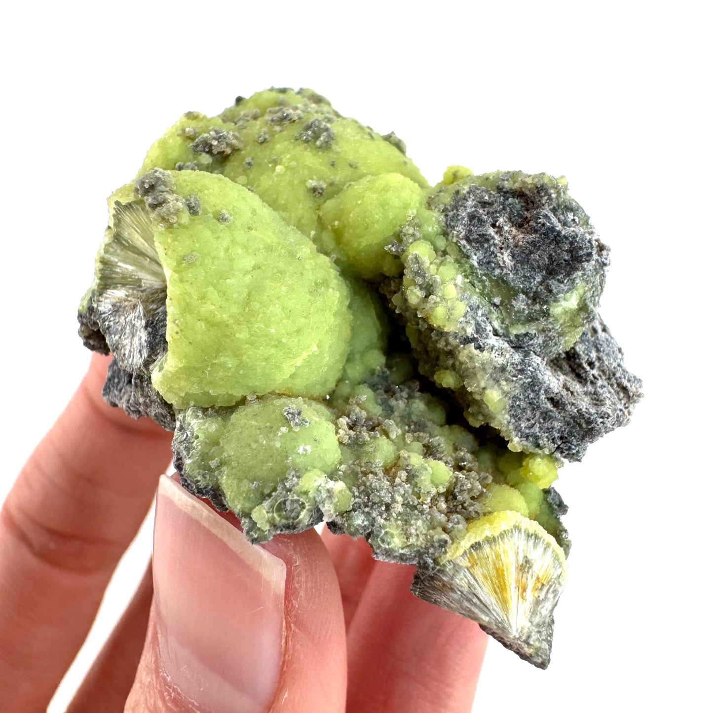 Wavellite (Arkansas, USA) | green crystal cluster, mineral specimen