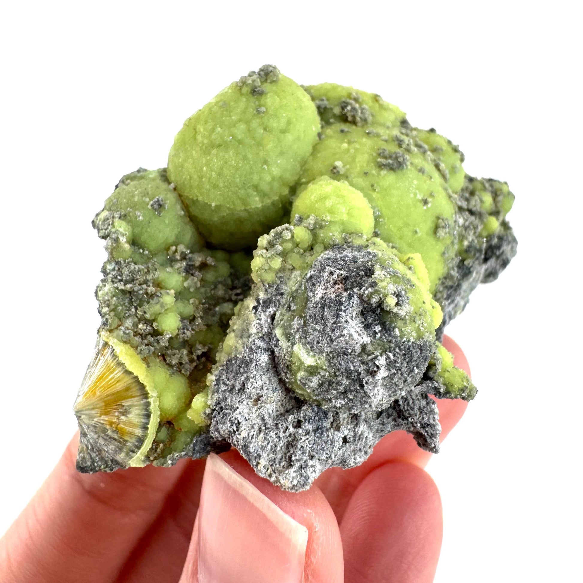 Wavellite (Arkansas, USA) | green crystal cluster, mineral specimen