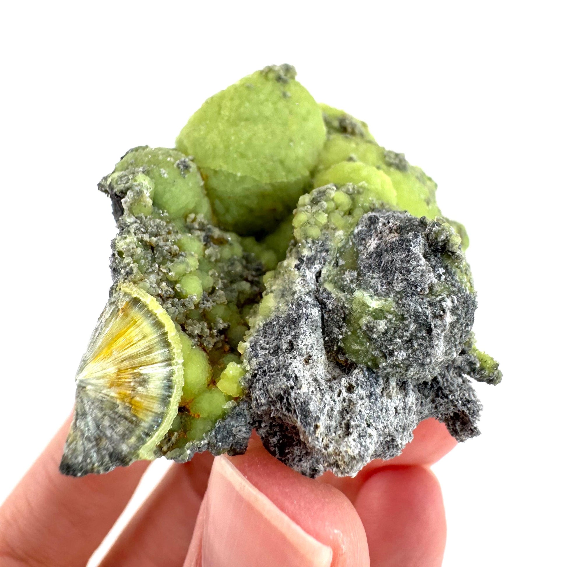 Wavellite (Arkansas, USA) | green crystal cluster, mineral specimen