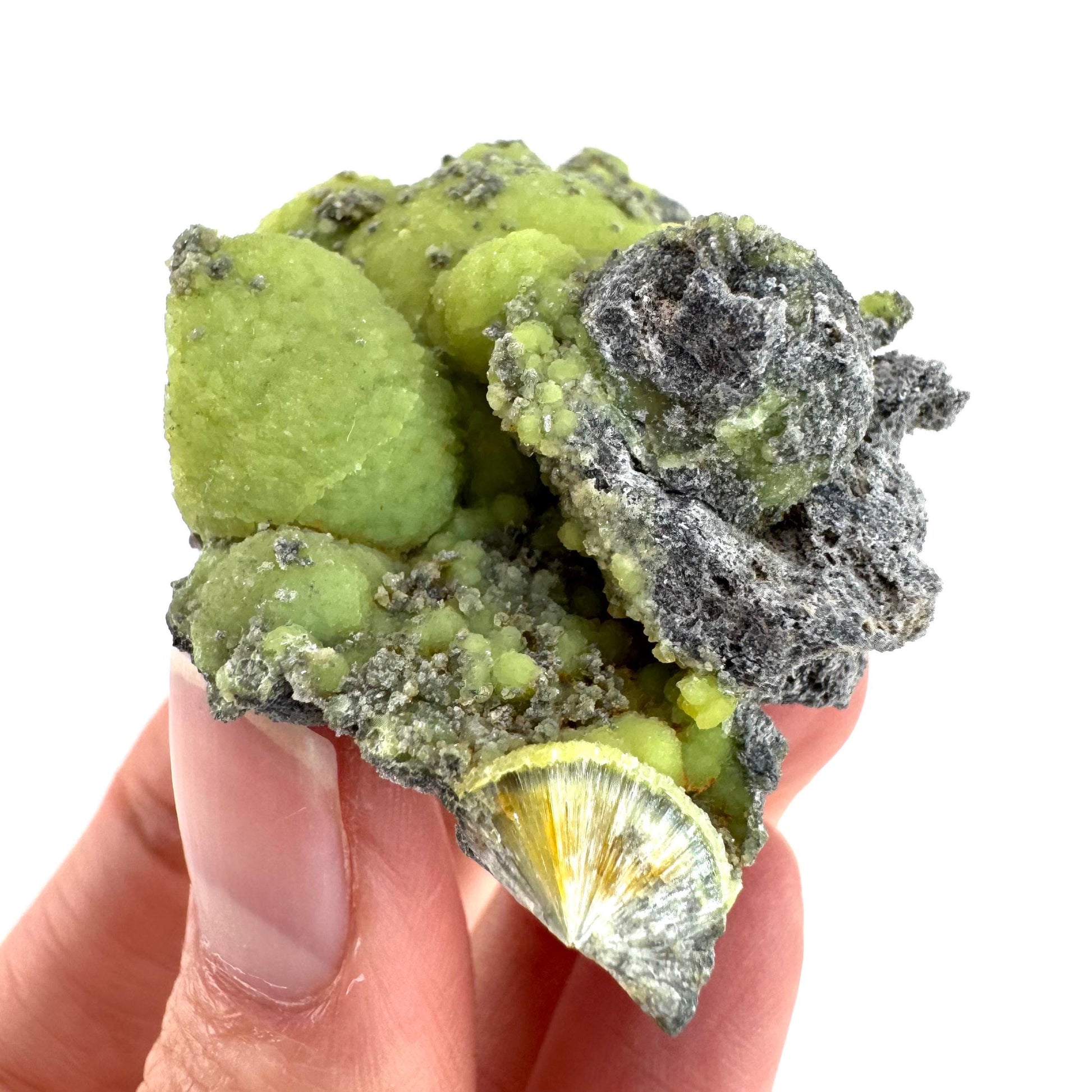Wavellite (Arkansas, USA) | green crystal cluster, mineral specimen