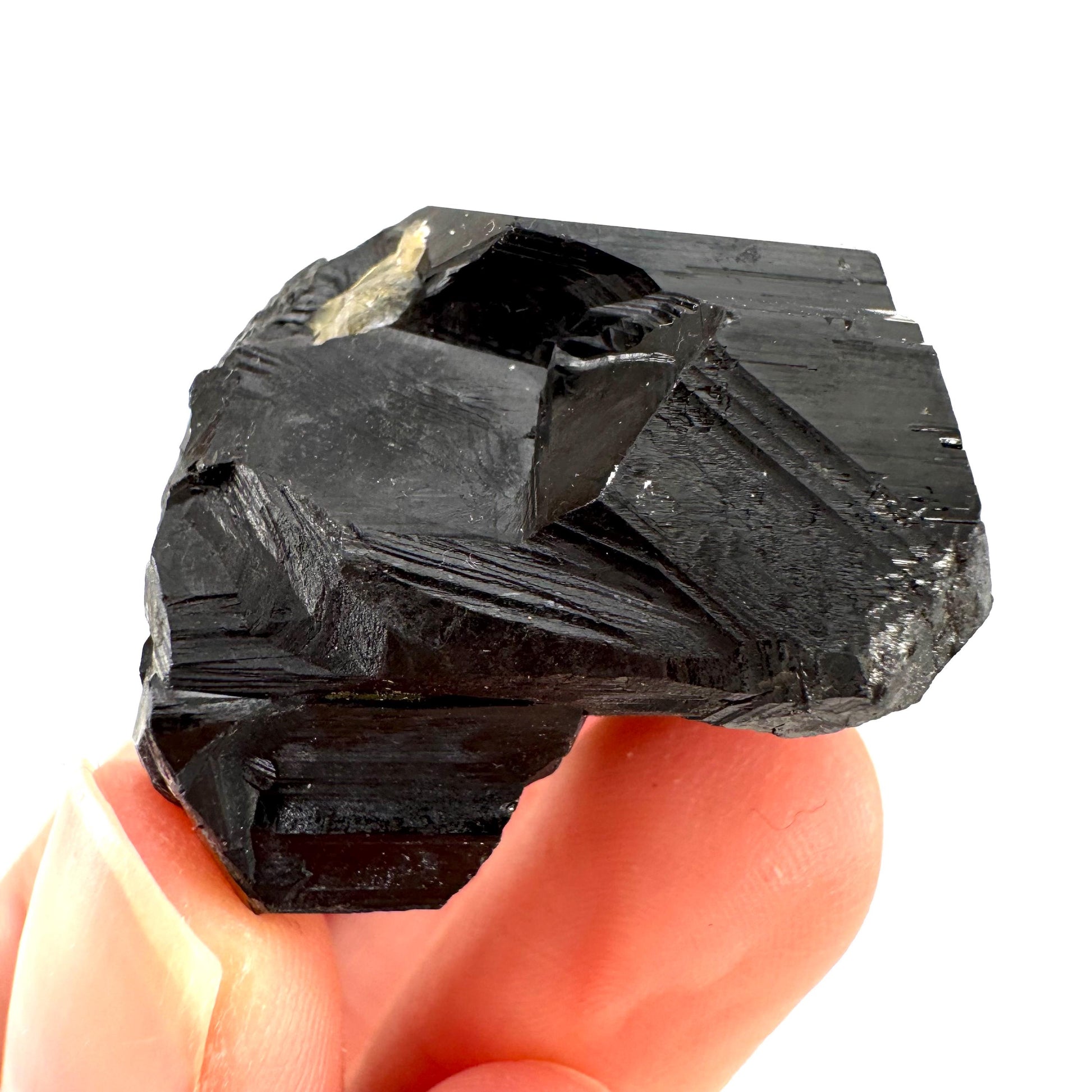 Smoky Quartz on Black Tourmaline | schorl crystal cluster, mineral specimen from Namibia