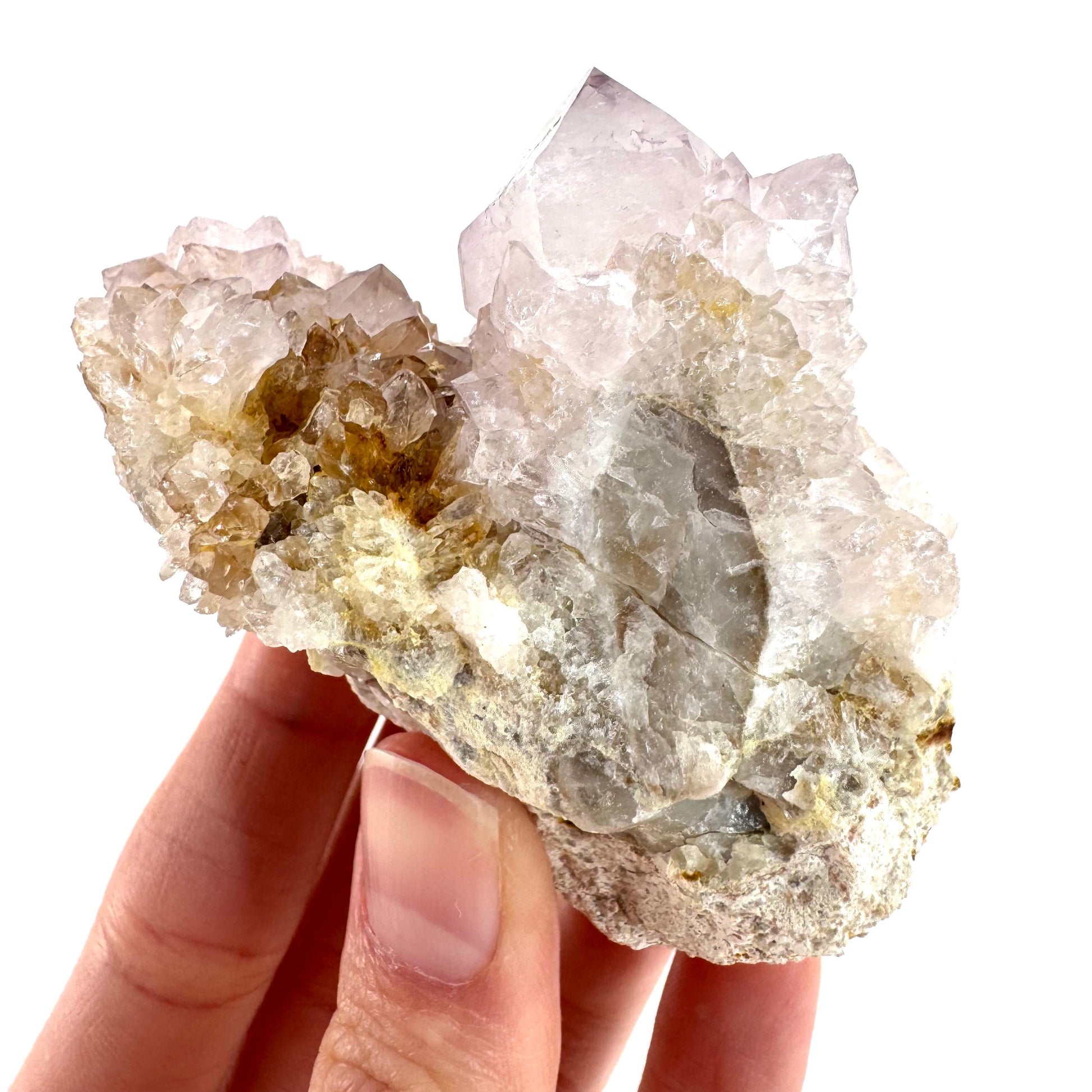 Spirit Quartz | Amethyst Crystal Cluster, Mineral Specimen from South Africa