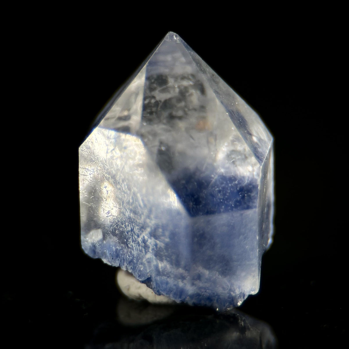 Dumortierite in Quartz | blue crystal point, rare mineral specimen from Brazil