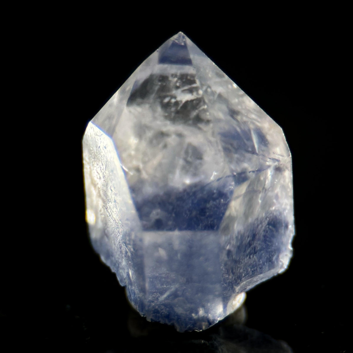 Dumortierite in Quartz | blue crystal point, rare mineral specimen from Brazil