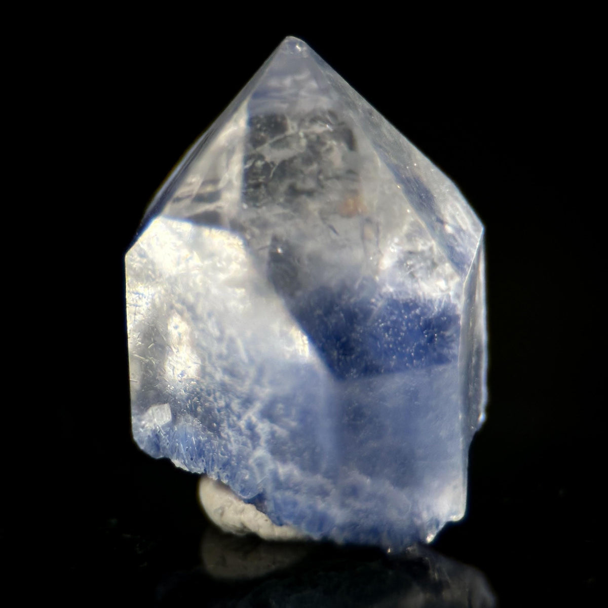 Dumortierite in Quartz | blue crystal point, rare mineral specimen from Brazil