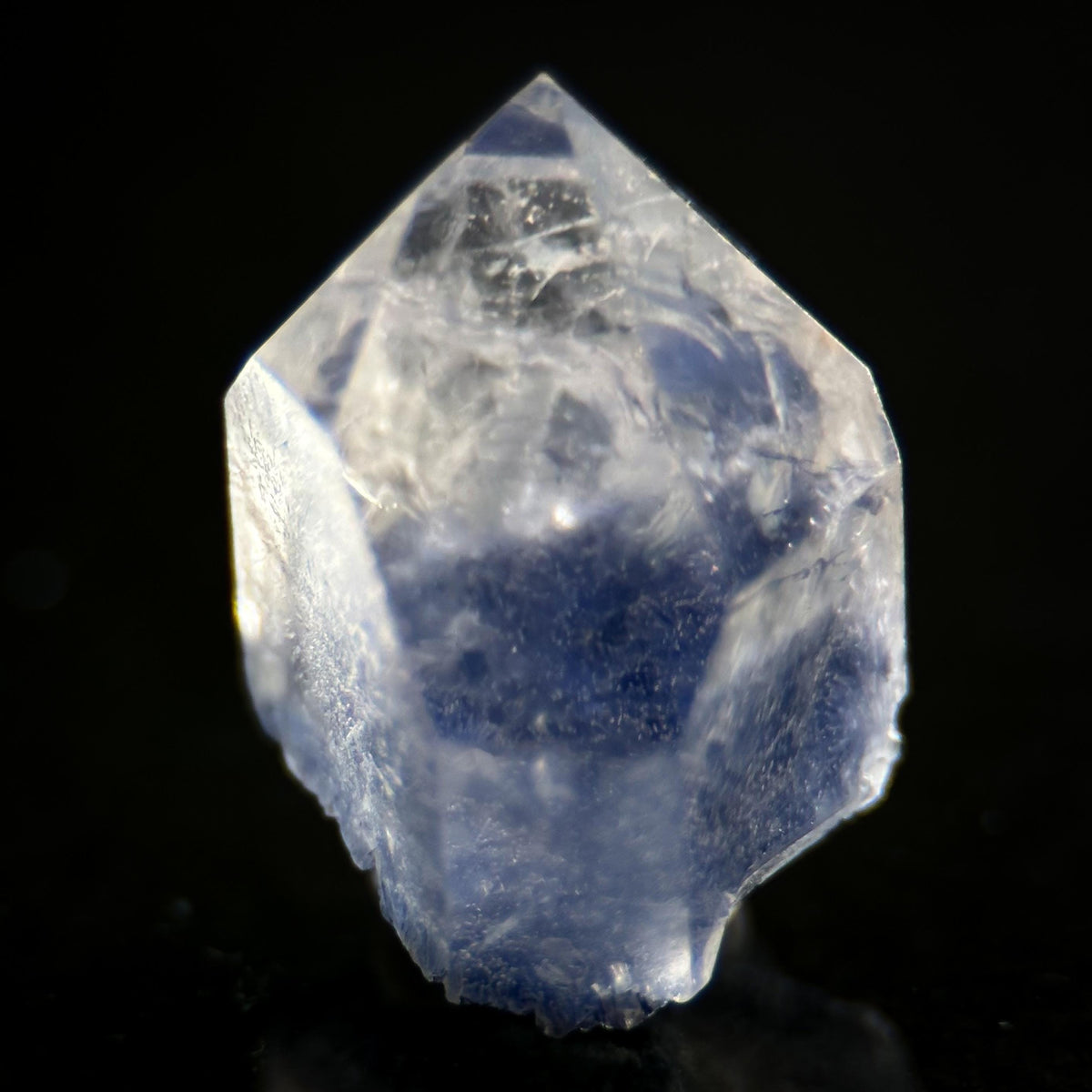 Dumortierite in Quartz | blue crystal point, rare mineral specimen from Brazil
