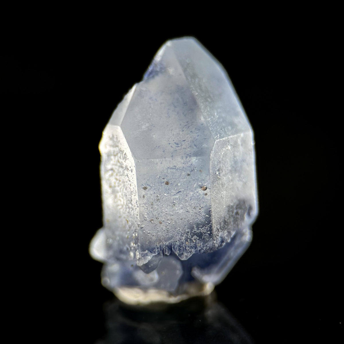 Dumortierite in Quartz | blue crystal point, rare mineral specimen from Brazil