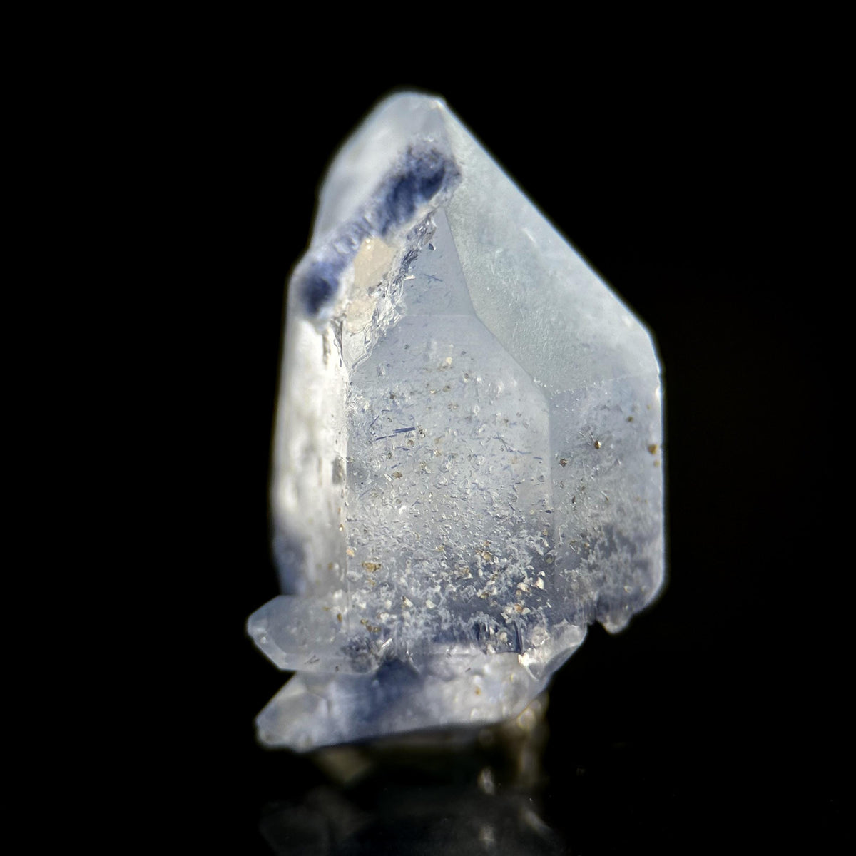 Dumortierite in Quartz | blue crystal point, rare mineral specimen from Brazil