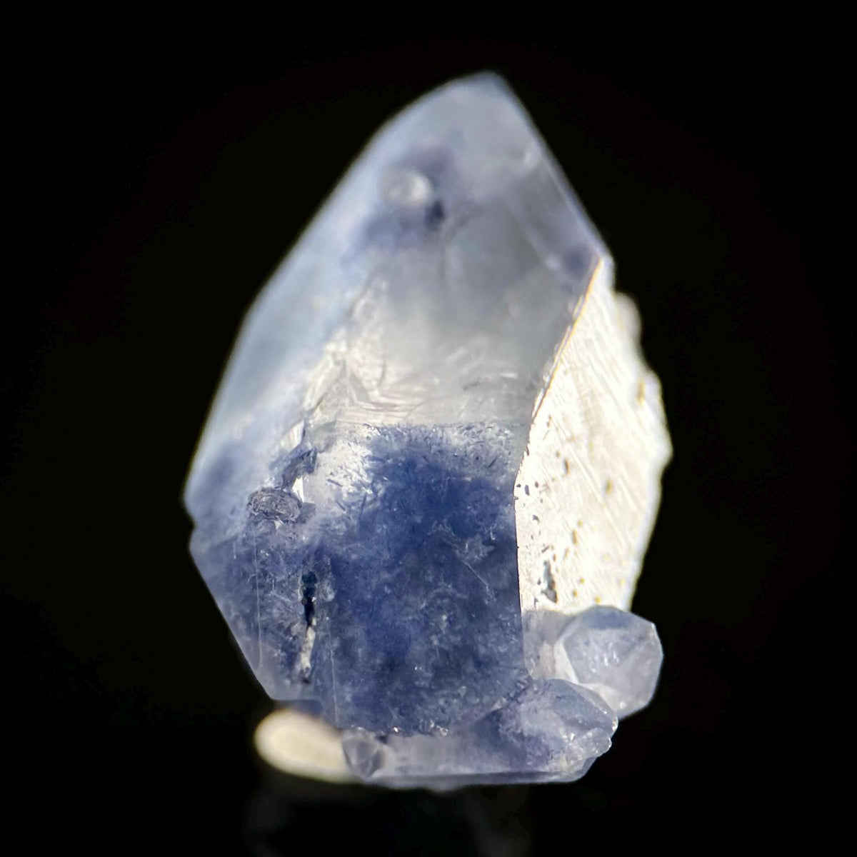 Dumortierite in Quartz | blue crystal point, rare mineral specimen from Brazil