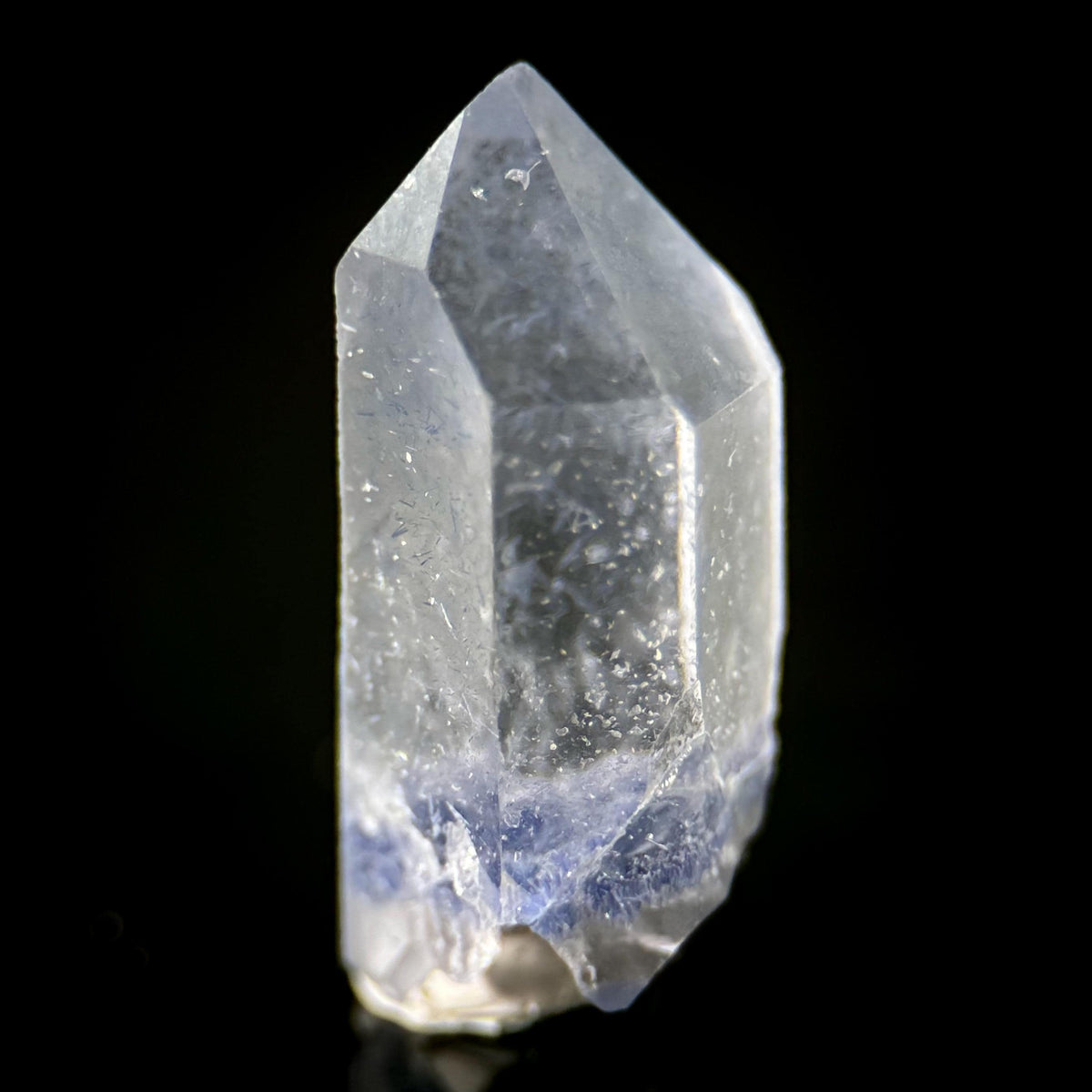 Dumortierite in Quartz | blue crystal point, rare mineral specimen from Brazil