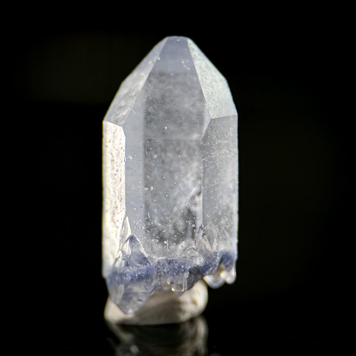Dumortierite in Quartz | blue crystal point, rare mineral specimen from Brazil