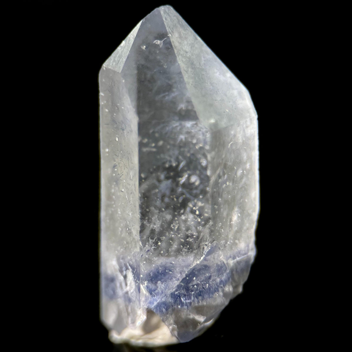 Dumortierite in Quartz | blue crystal point, rare mineral specimen from Brazil