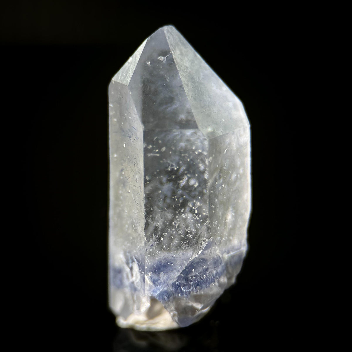 Dumortierite in Quartz | blue crystal point, rare mineral specimen from Brazil