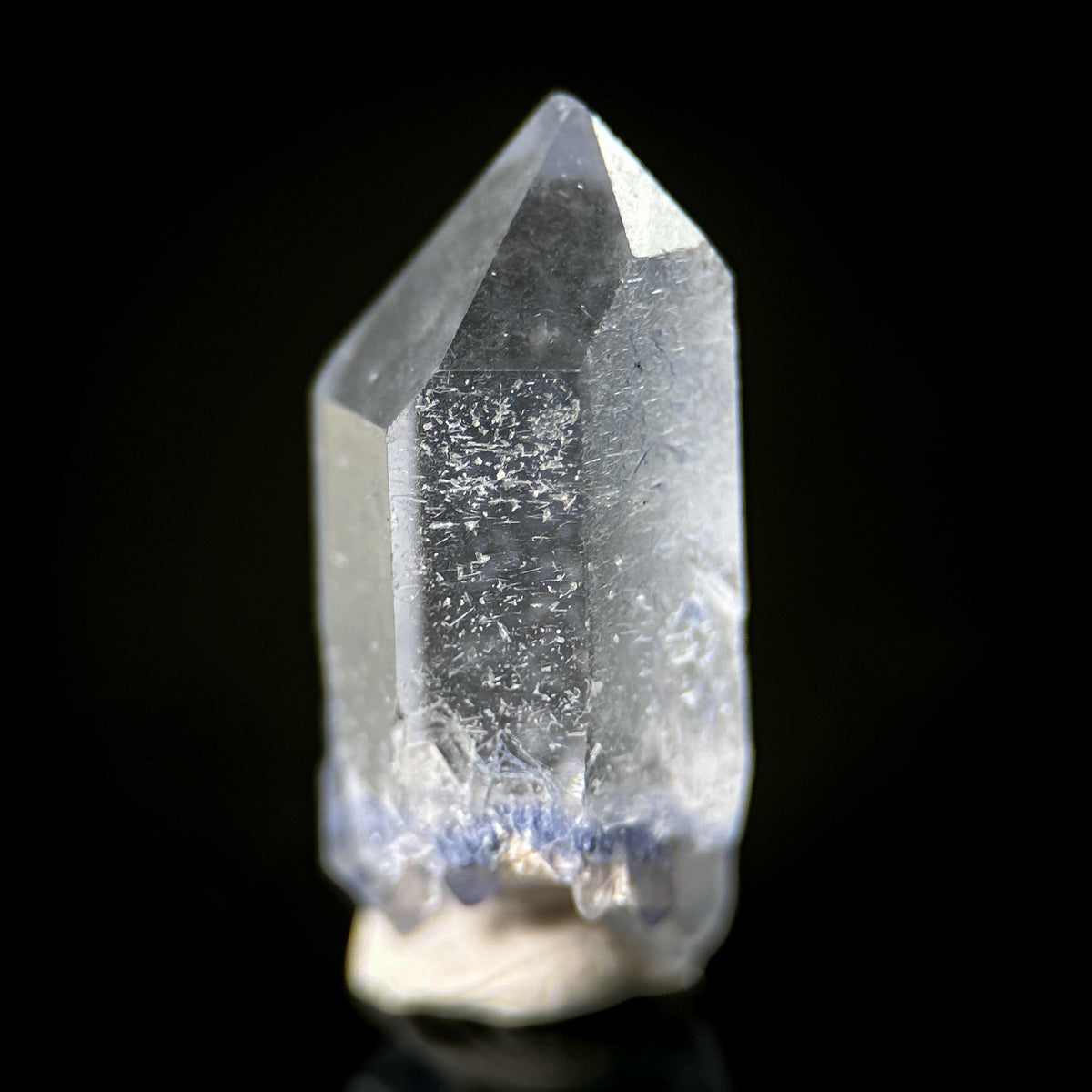 Dumortierite in Quartz | blue crystal point, rare mineral specimen from Brazil