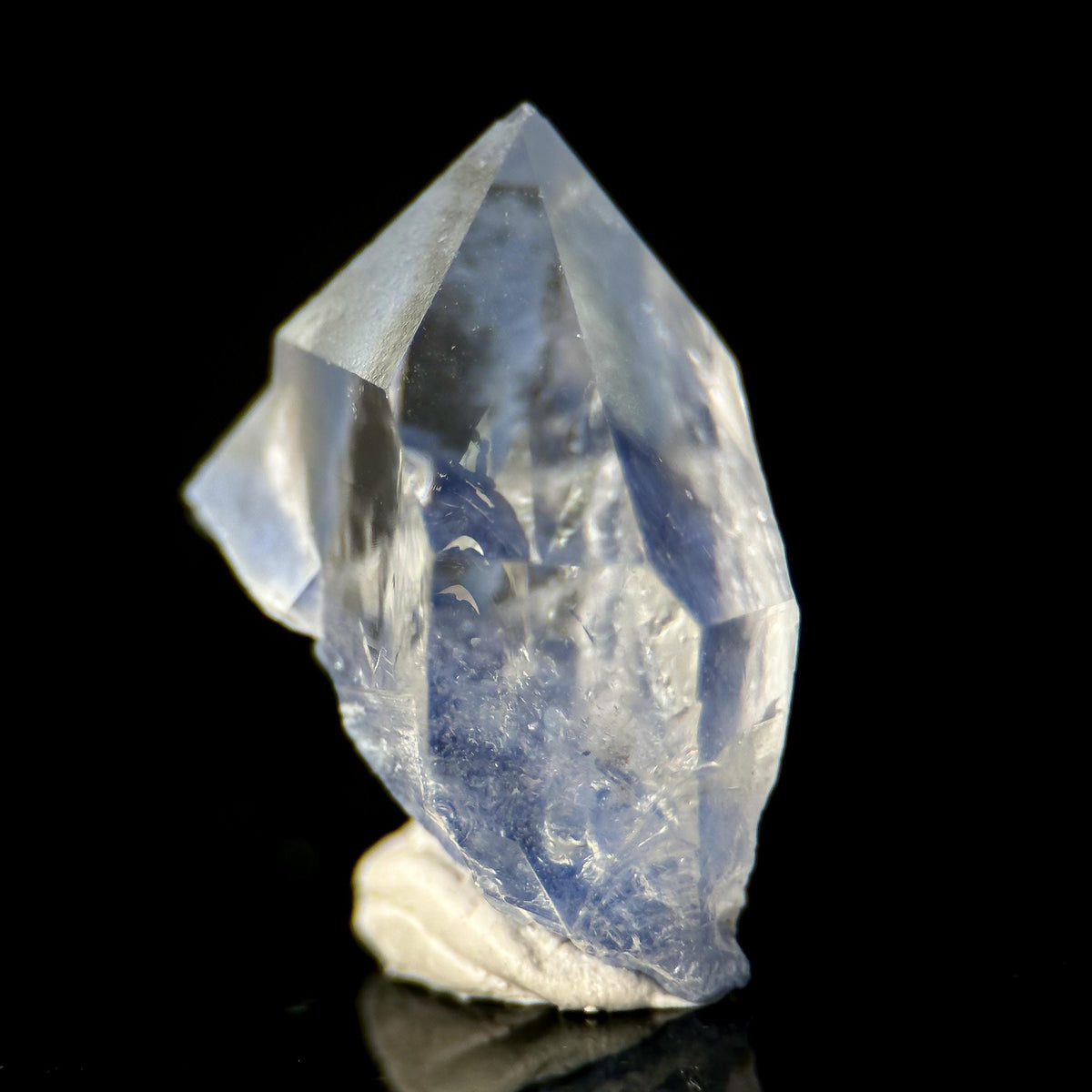 Dumortierite in Quartz | blue crystal point, rare mineral specimen from Brazil
