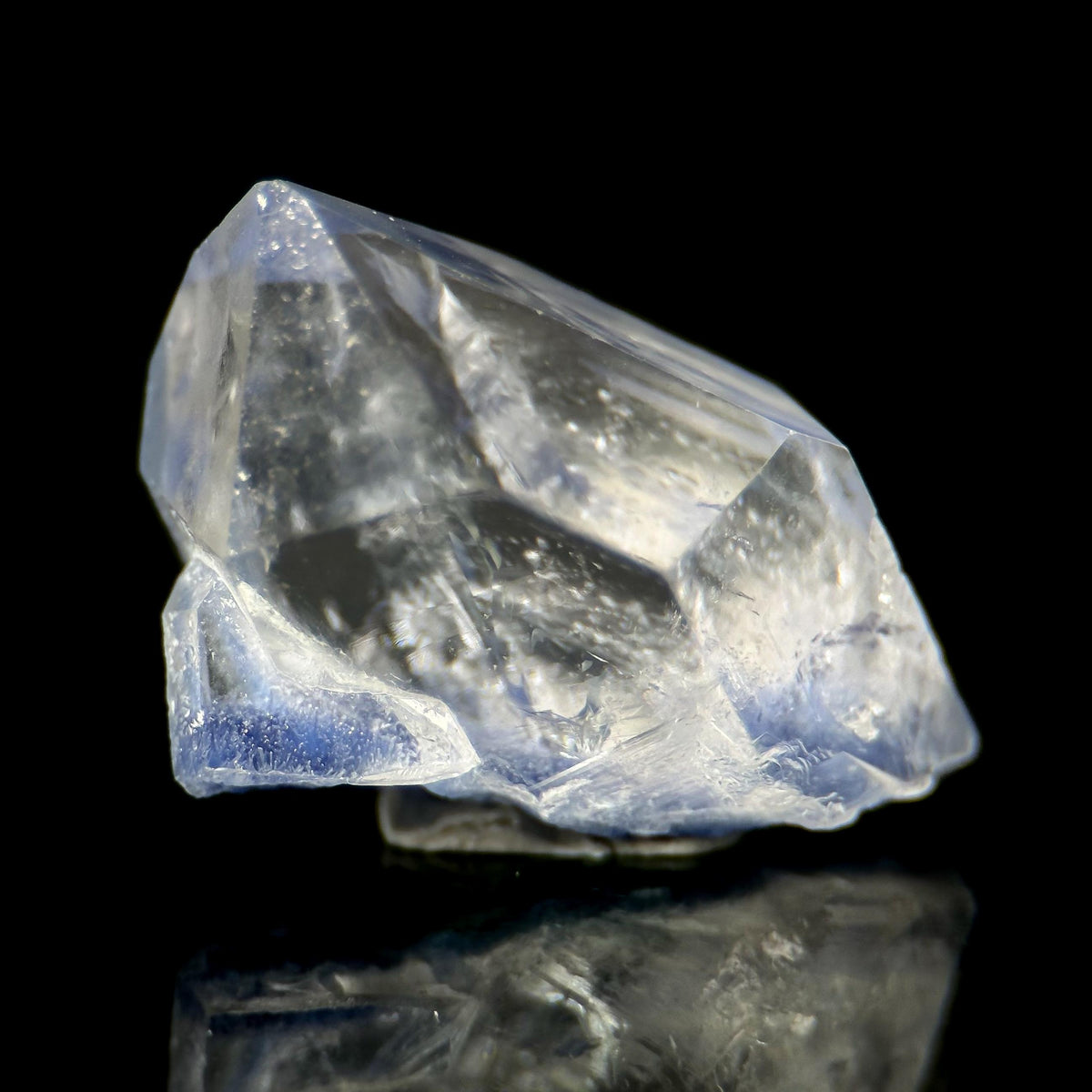 Dumortierite in Quartz | blue crystal point, rare mineral specimen from Brazil