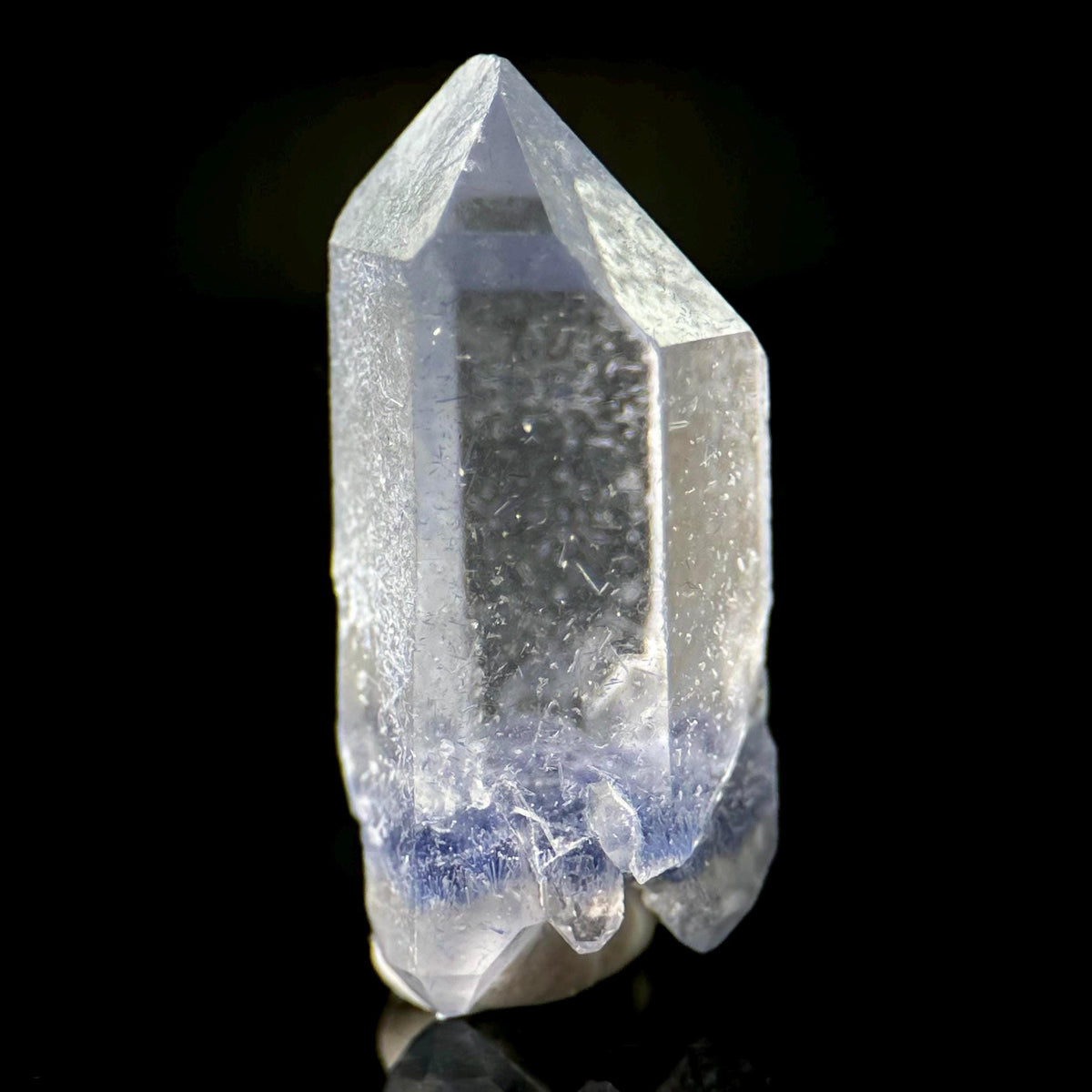 Dumortierite in Quartz | blue crystal point, rare mineral specimen from Brazil
