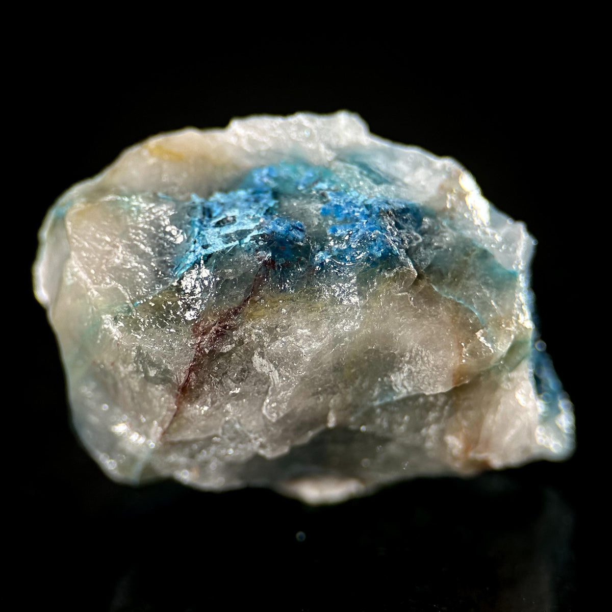 Shattuckite with Malachite & Quartz | Blue Crystal, Mineral Specimen from DR Congo