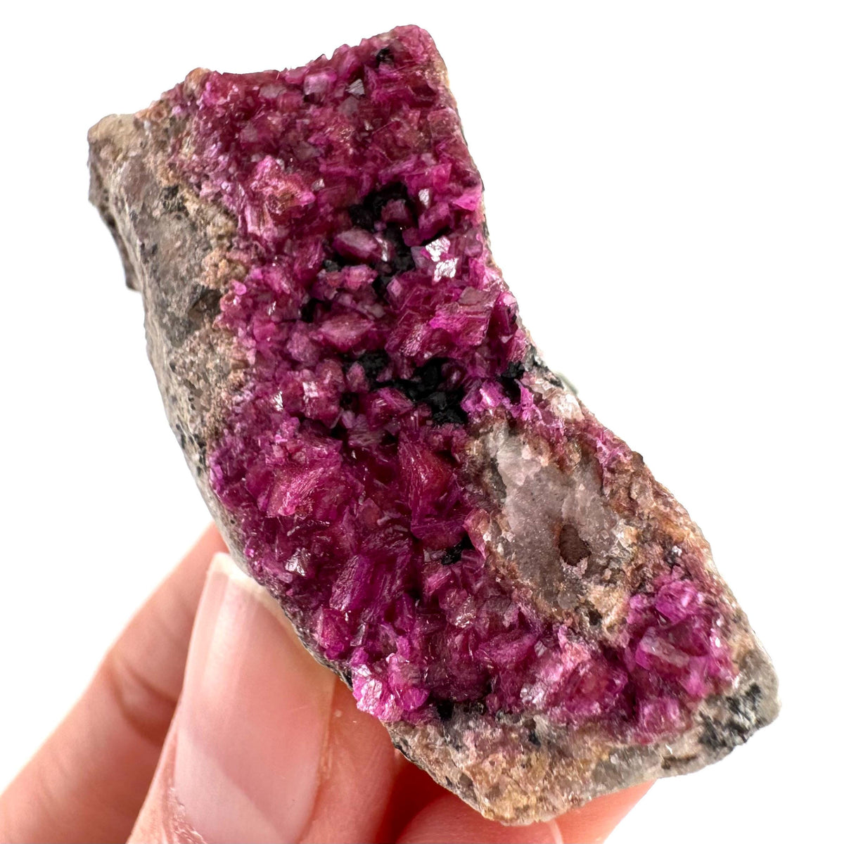 Cobaltoan Calcite | natural pink crystal cluster, mineral specimen