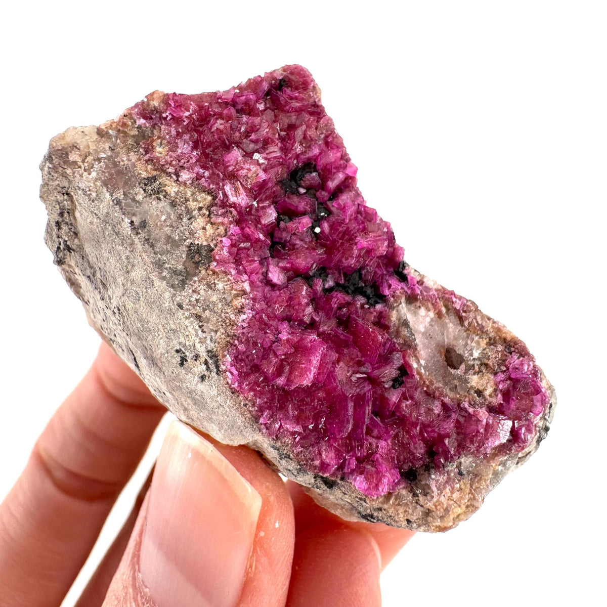 Cobaltoan Calcite | natural pink crystal cluster, mineral specimen