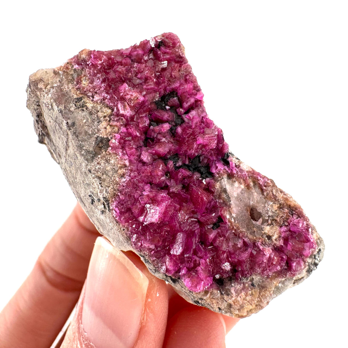 Cobaltoan Calcite | natural pink crystal cluster, mineral specimen
