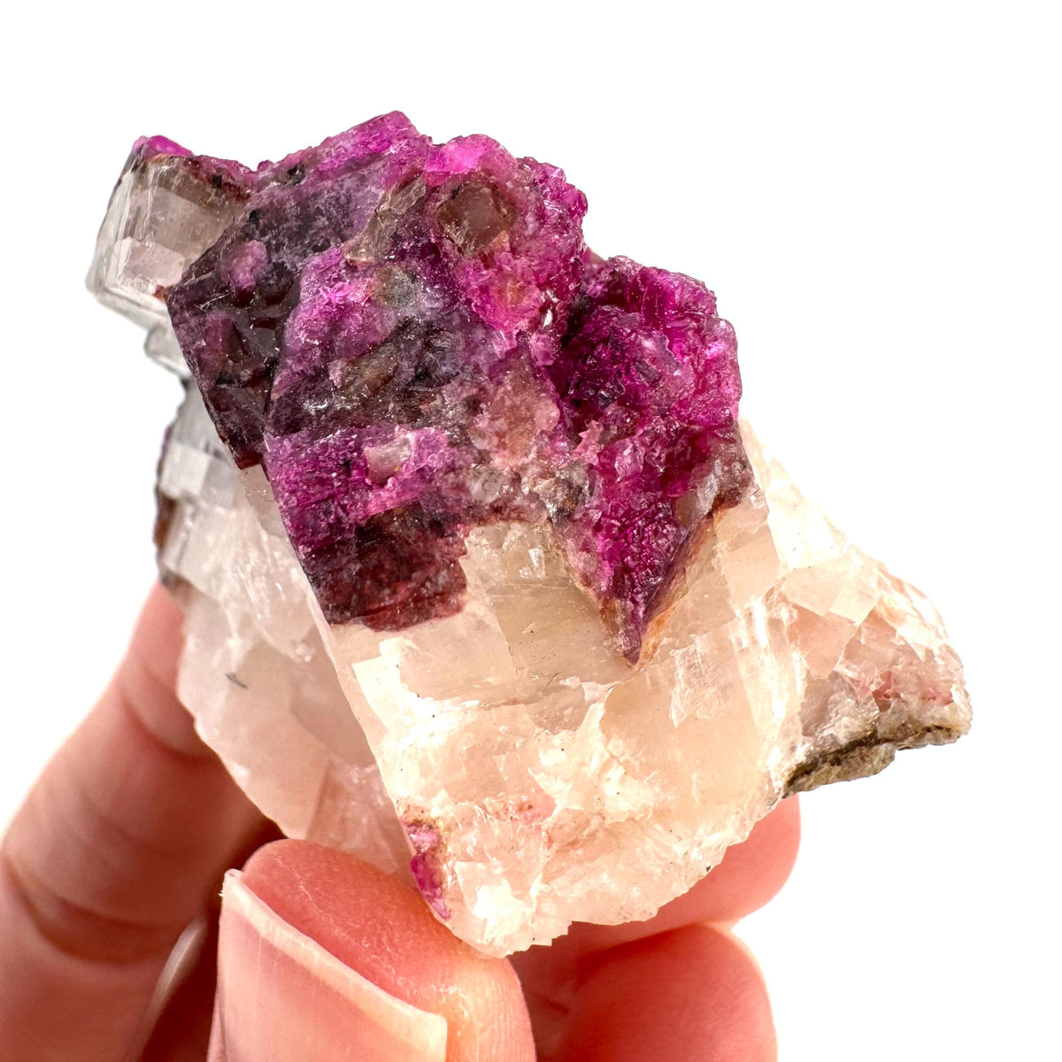 Cobaltoan Calcite | natural pink crystal cluster, mineral specimen