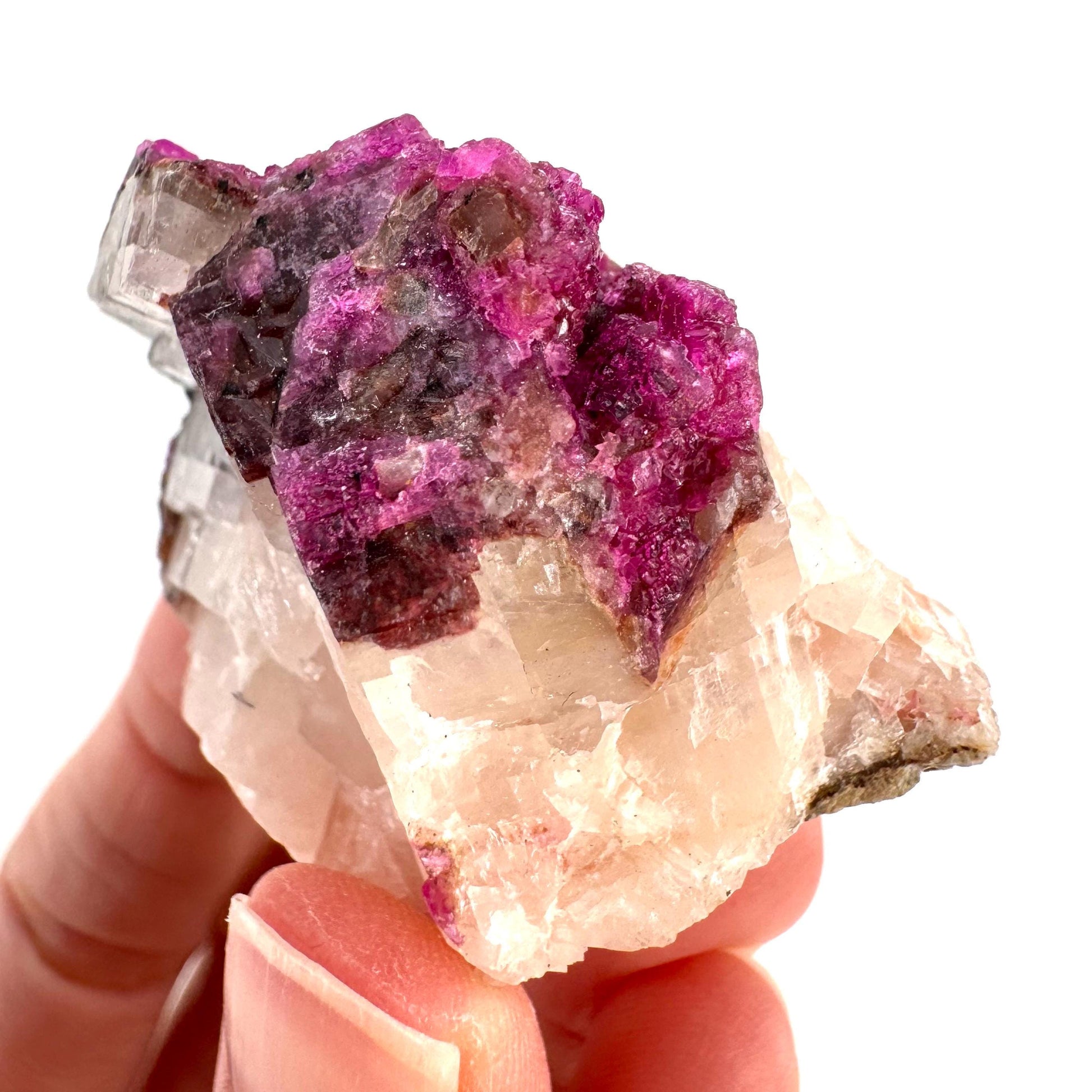 Cobaltoan Calcite | natural pink crystal cluster, mineral specimen