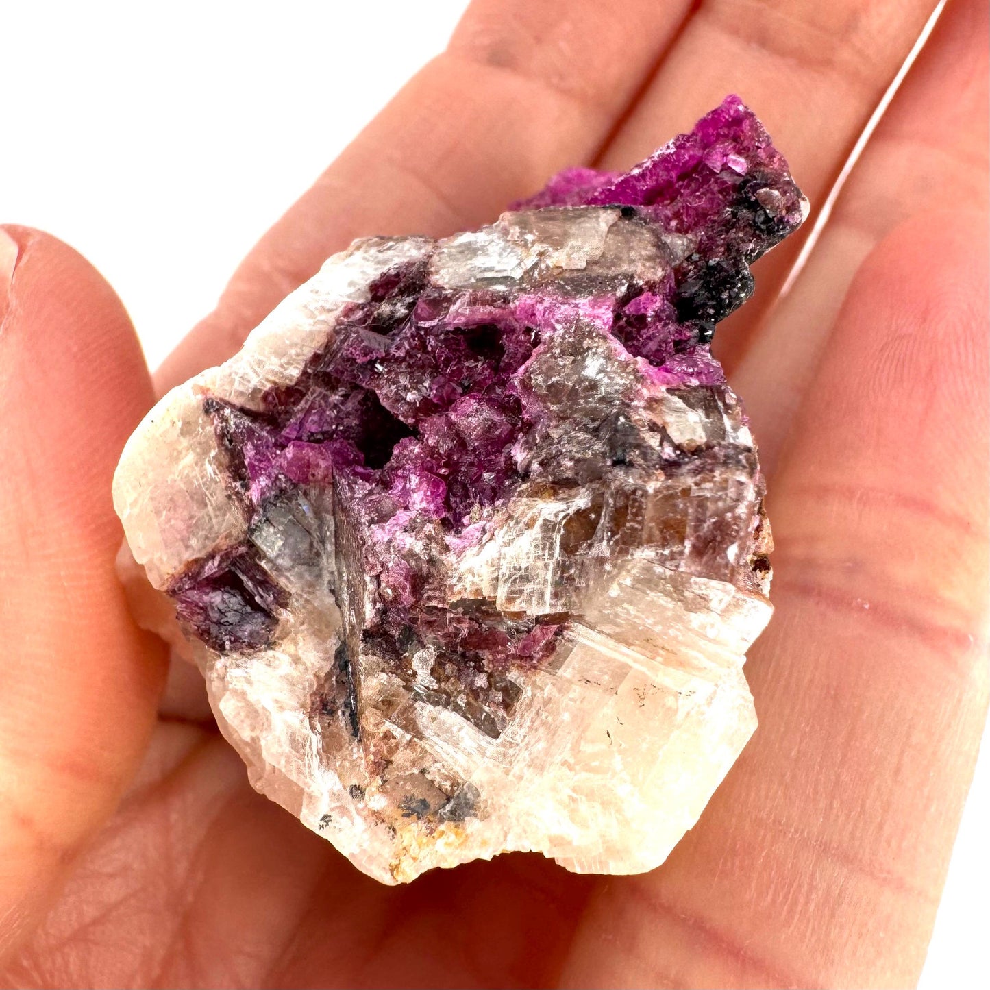 Cobaltoan Calcite | natural pink crystal cluster, mineral specimen