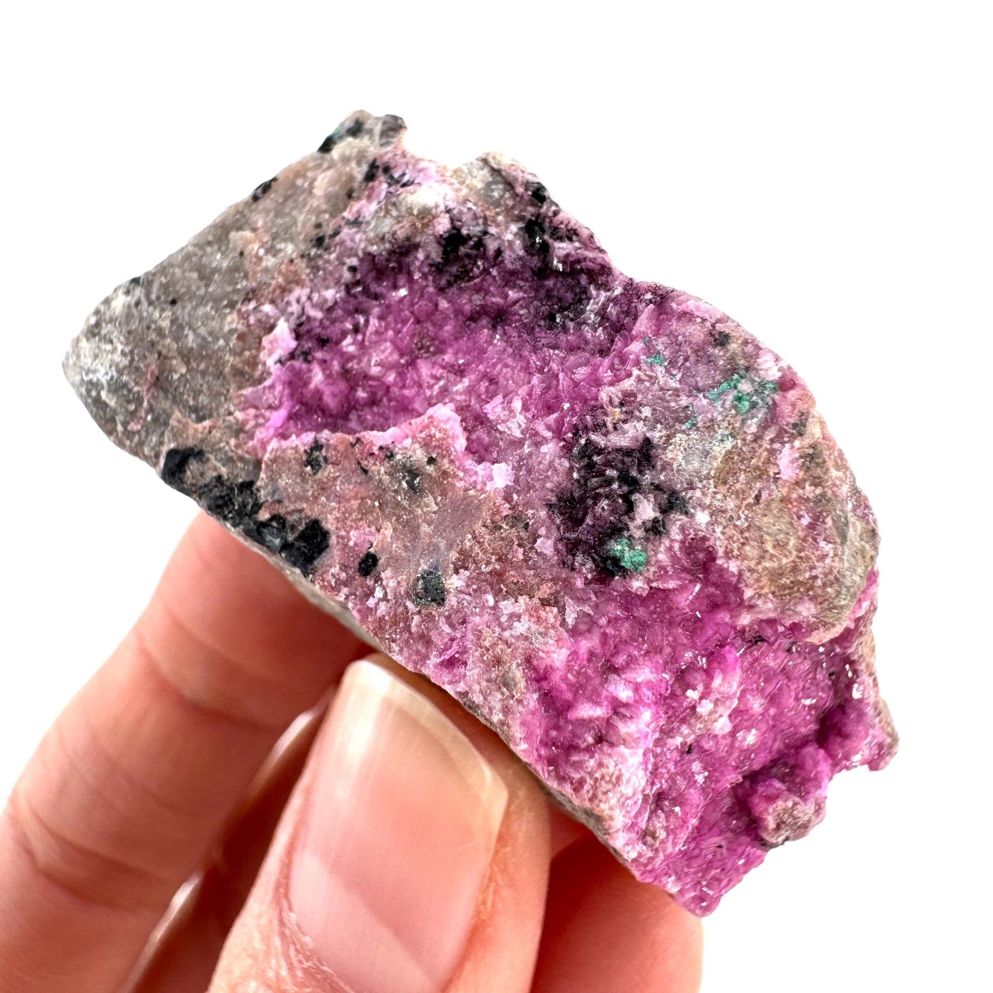 Cobaltoan Calcite | natural pink crystal cluster, mineral specimen