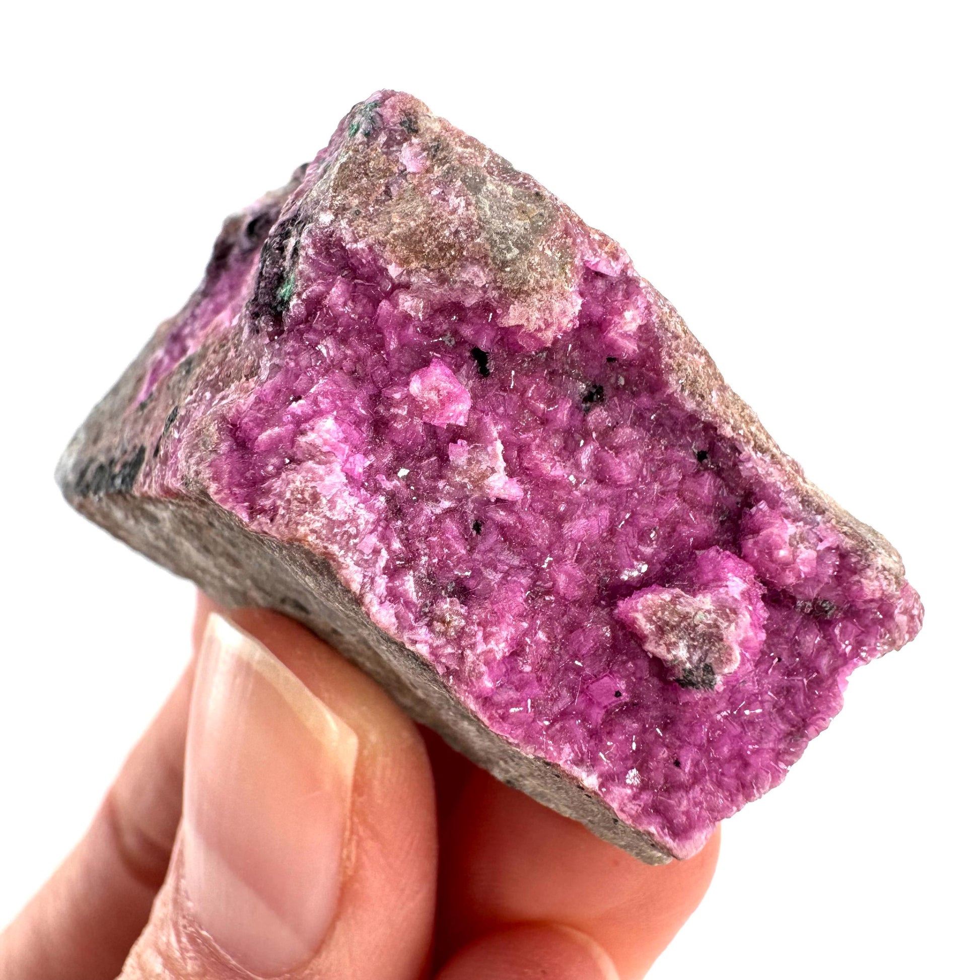 Cobaltoan Calcite | natural pink crystal cluster, mineral specimen