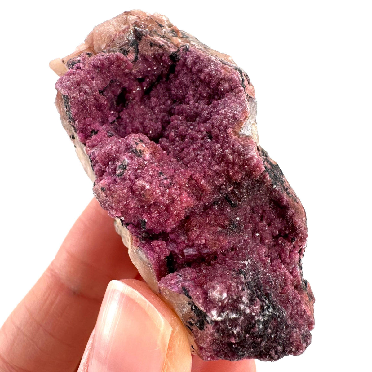 Cobaltoan Calcite | natural pink crystal cluster, mineral specimen
