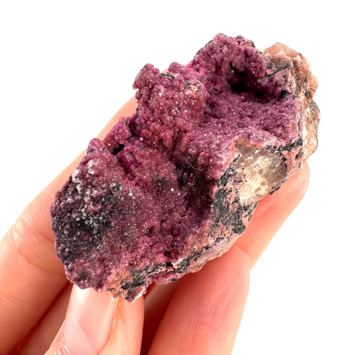 Cobaltoan Calcite | natural pink crystal cluster, mineral specimen