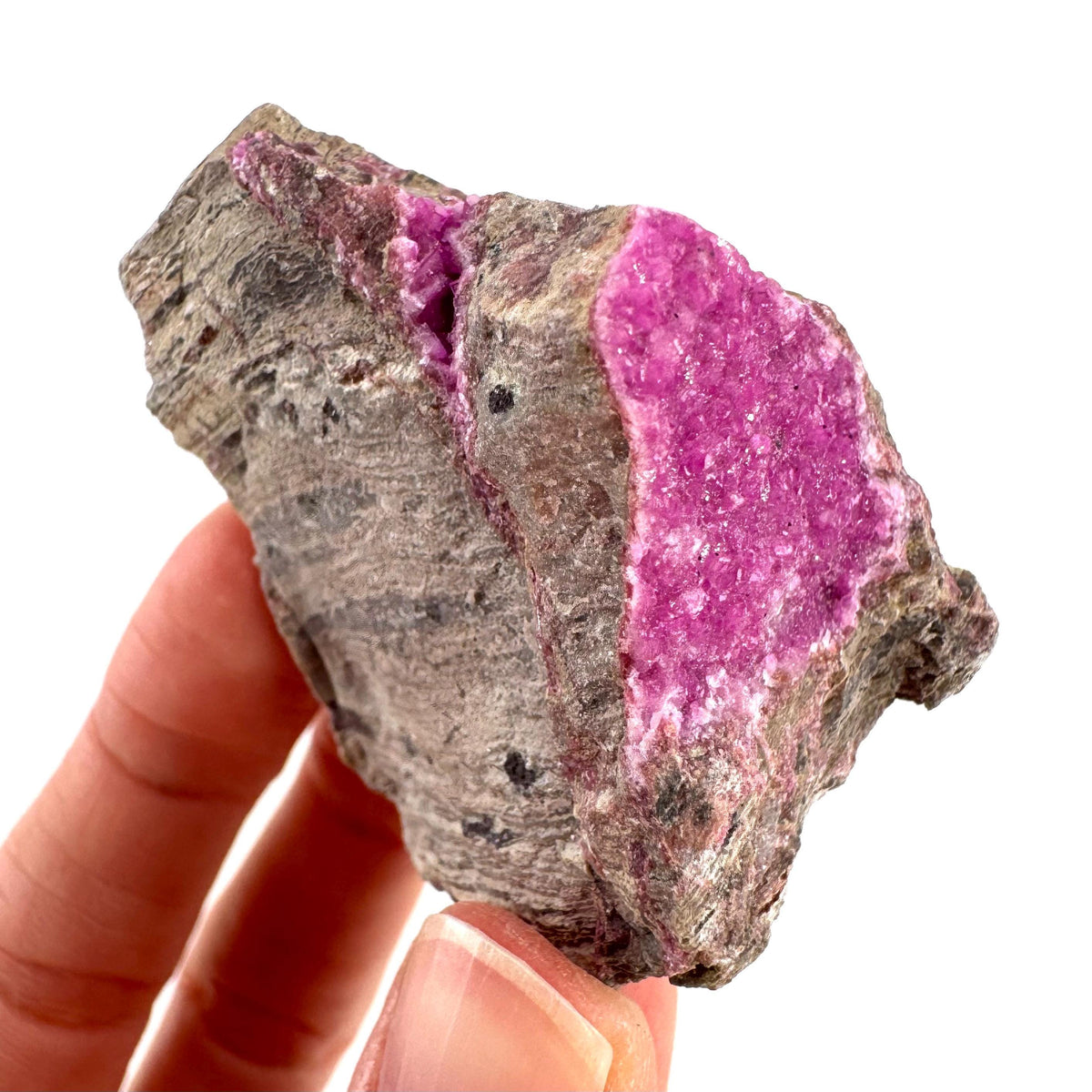Cobaltoan Calcite | natural pink crystal cluster, mineral specimen