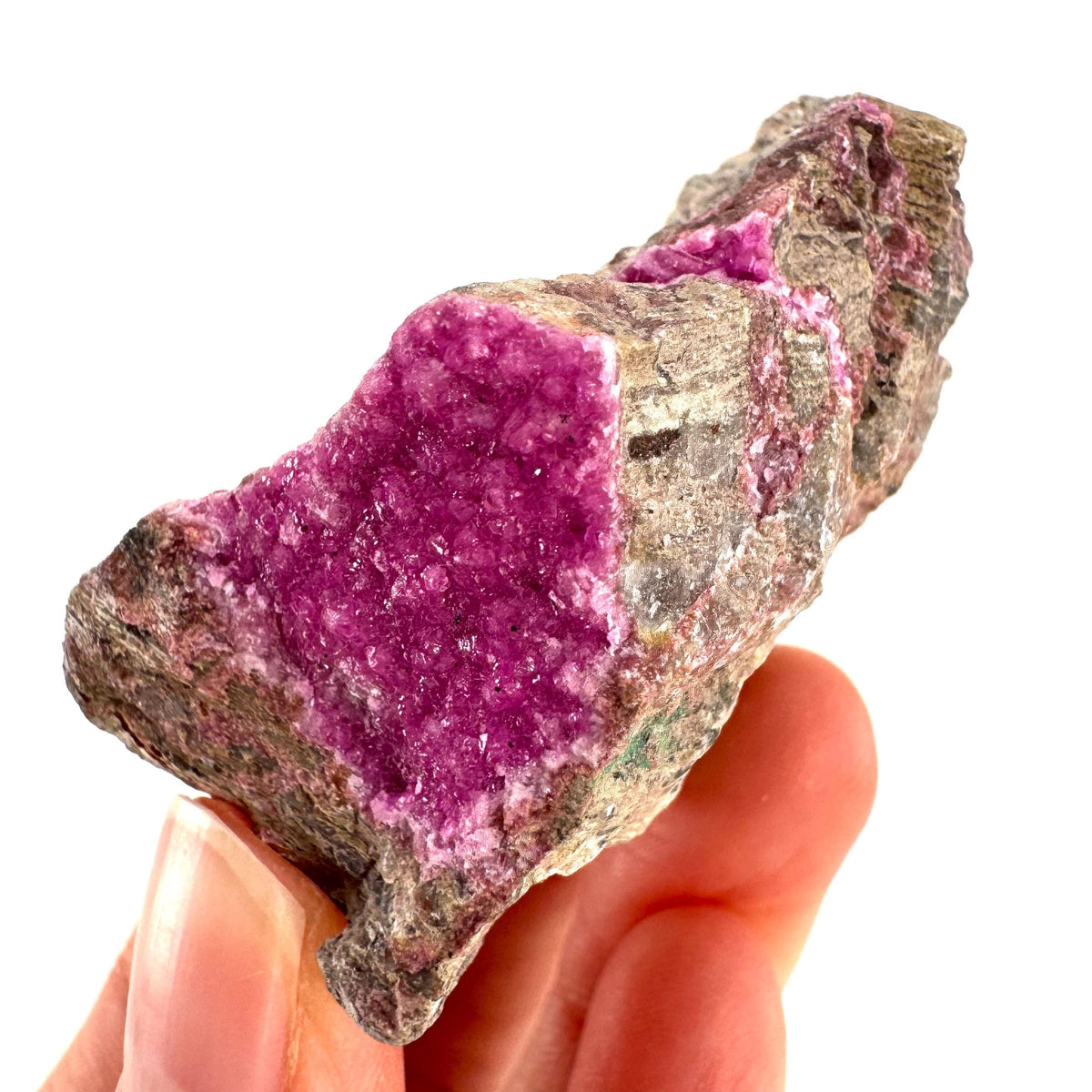 Cobaltoan Calcite | natural pink crystal cluster, mineral specimen