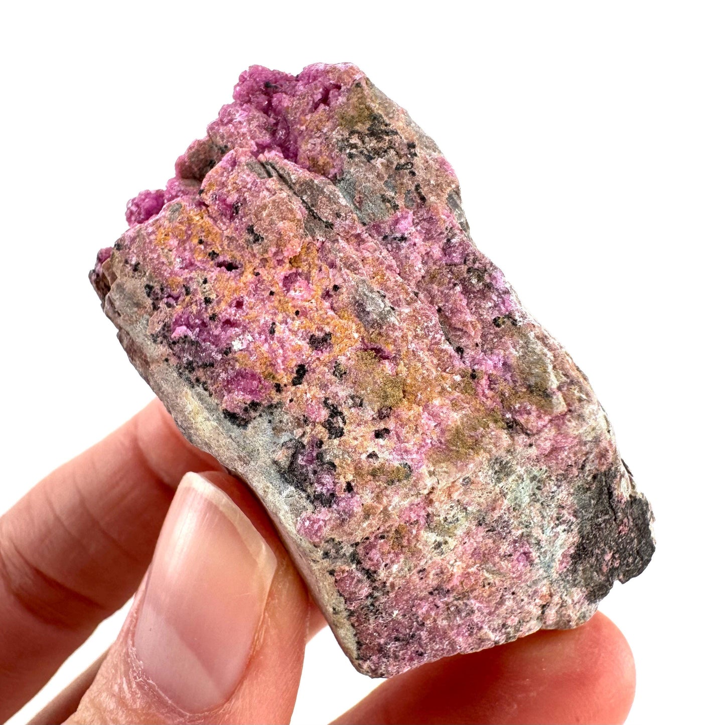 Cobaltoan Calcite | natural pink crystal cluster, mineral specimen