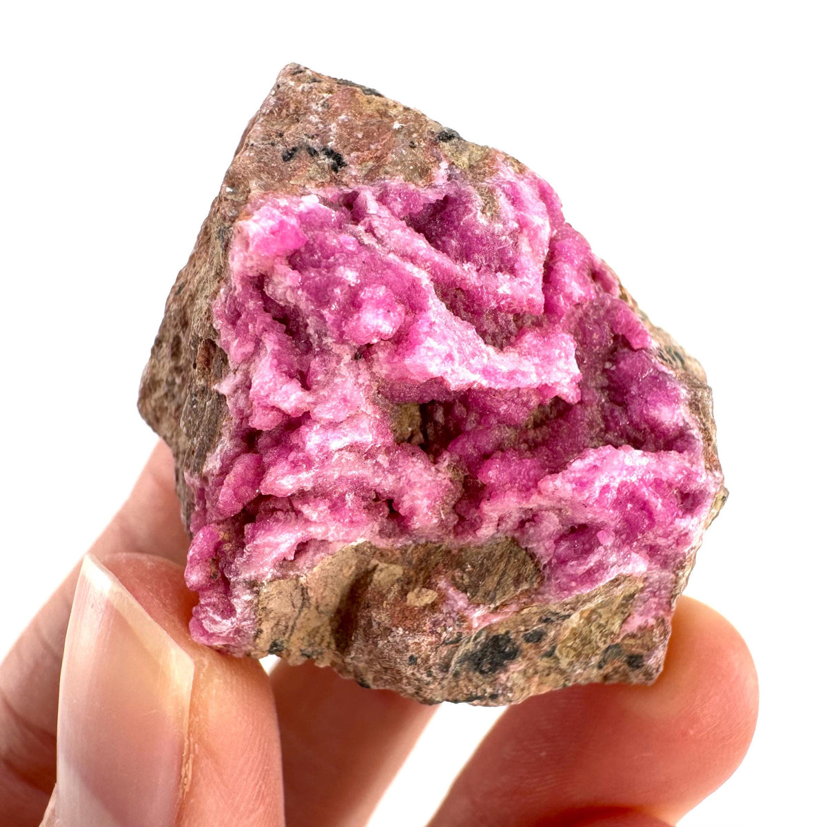 Cobaltoan Calcite | natural pink crystal cluster, mineral specimen