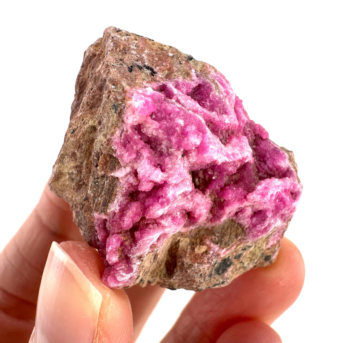 Cobaltoan Calcite | natural pink crystal cluster, mineral specimen